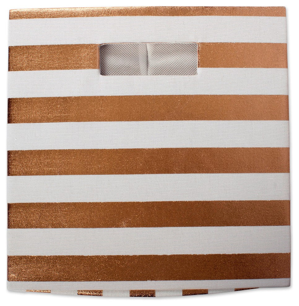 DII Polyester Cube Stripe Copper Square 11x11x11"