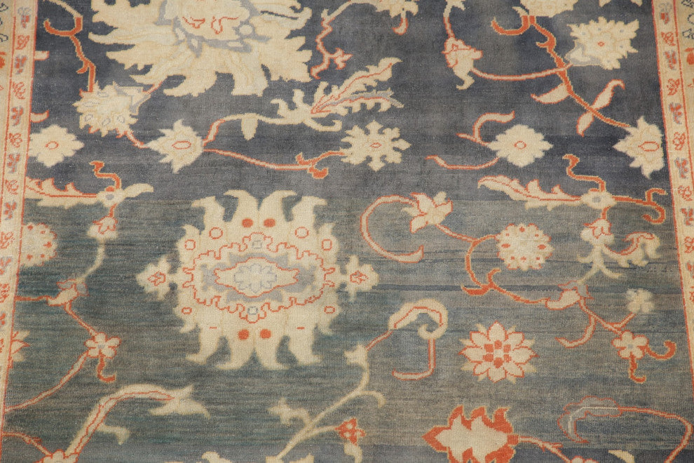 Turkish Vegetable Dye All-Over Handmade French Toile Rug Oriental, Gray, 6 X 9