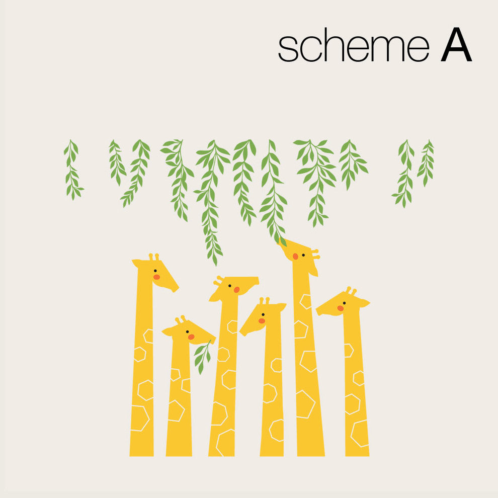 Giraffe Wall Decal, Scheme A