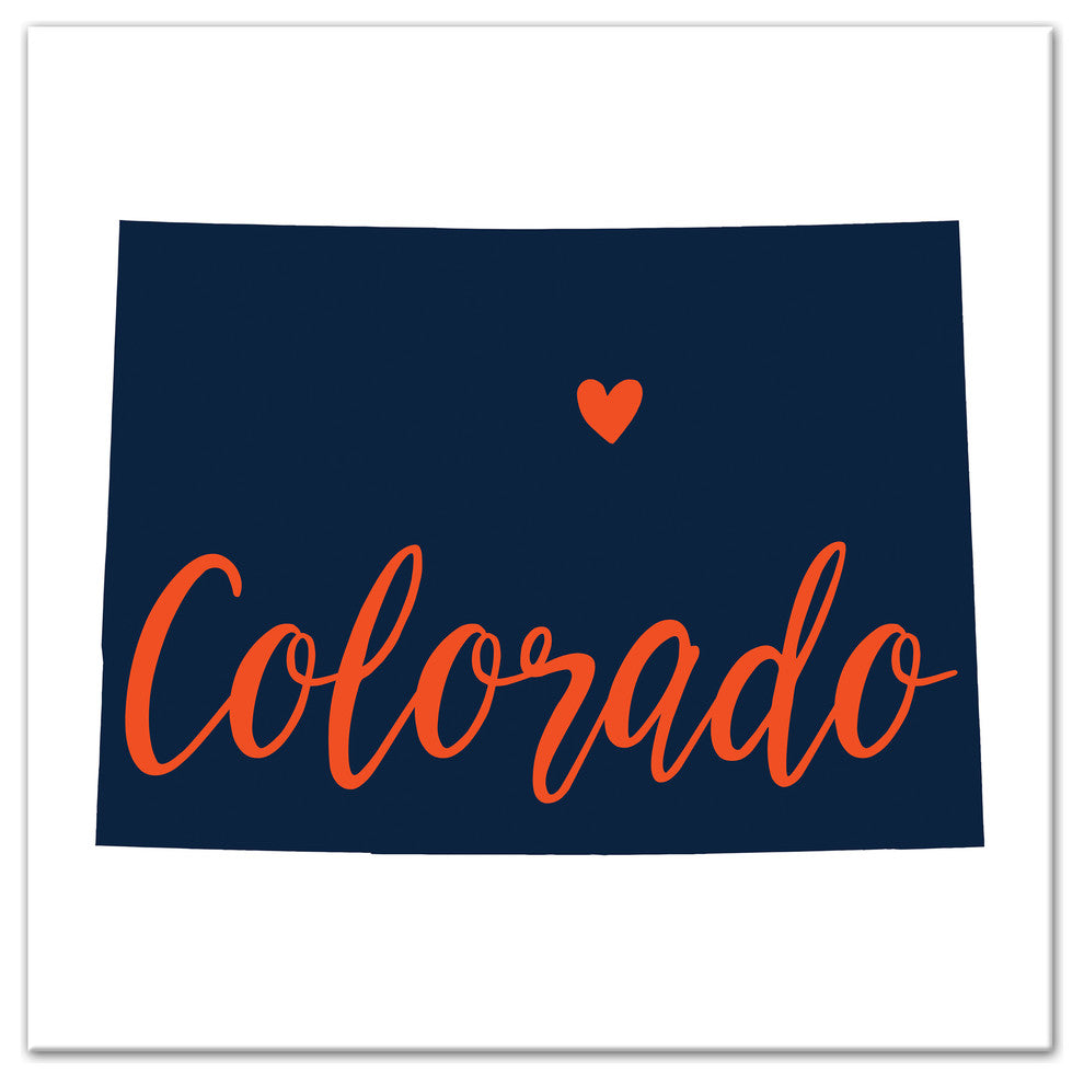 Blue and Orange Colorado Pride 16x16 Canvas Wall Art