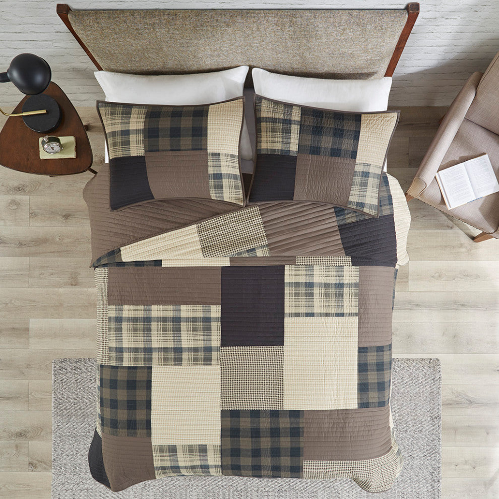 Woolrich Winter Hills Oversized Cotton Quilt Set, Tan