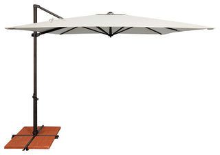 Skye 8.6' Square Umbrella With Cross Bar Stand, Ginkgo