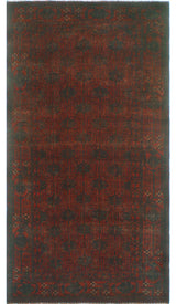 Vintage Distressed Hootan Red/Charcoal Rug, 3'7 x 6'9