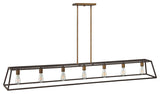 Hinkley Fulton Large Seven Light Open Frame Linear, Bronze