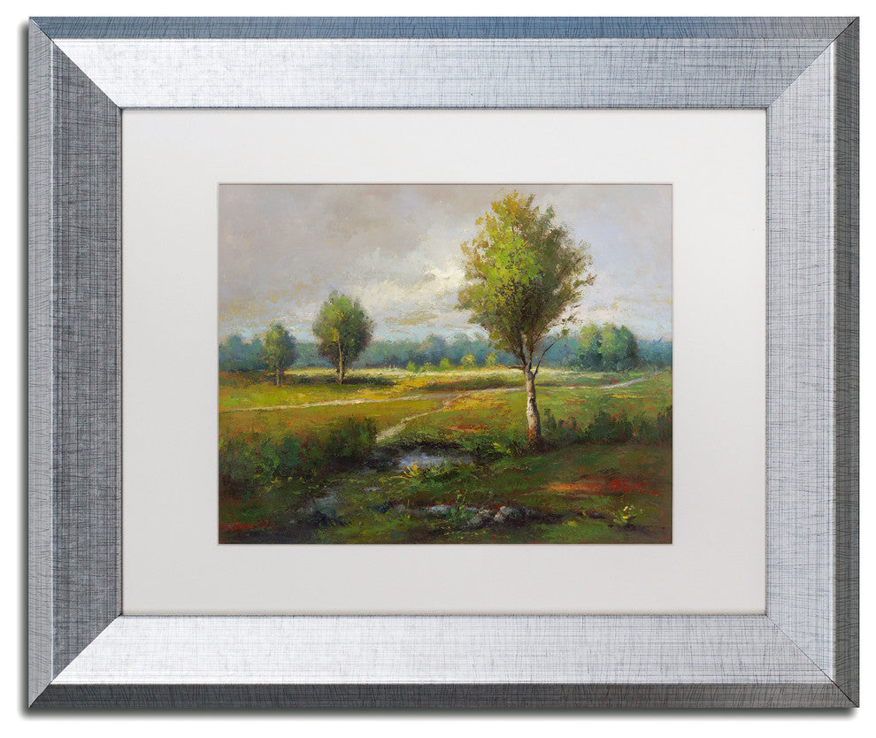 Daniel Moises 'Lonely Tree' Framed Art, Silver Frame, 11"x14", White Matte