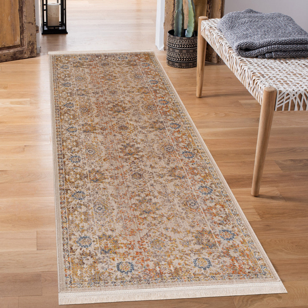 Rustic Oriental Area Rug, 2'' X 6''