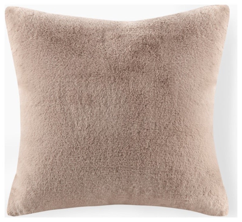 Croscill Sable Faux Fur Square Pillow 20x20, Golden, Throw Pillow