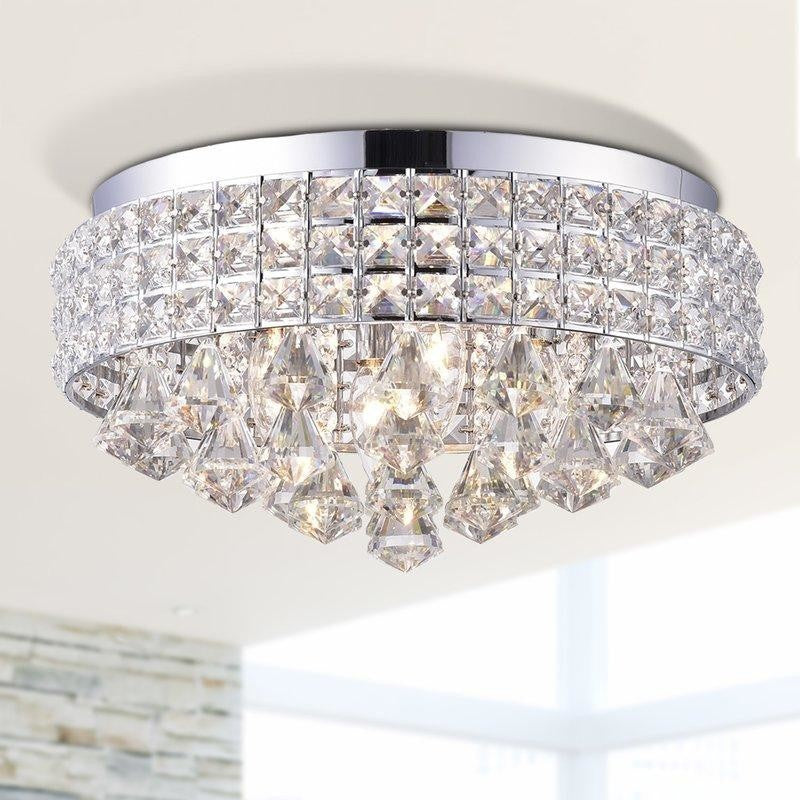Aello 4-Light Crystal Flush Mount, Chrome