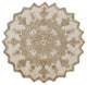 3' Round Tan Retro Modern Medallion Area Rug