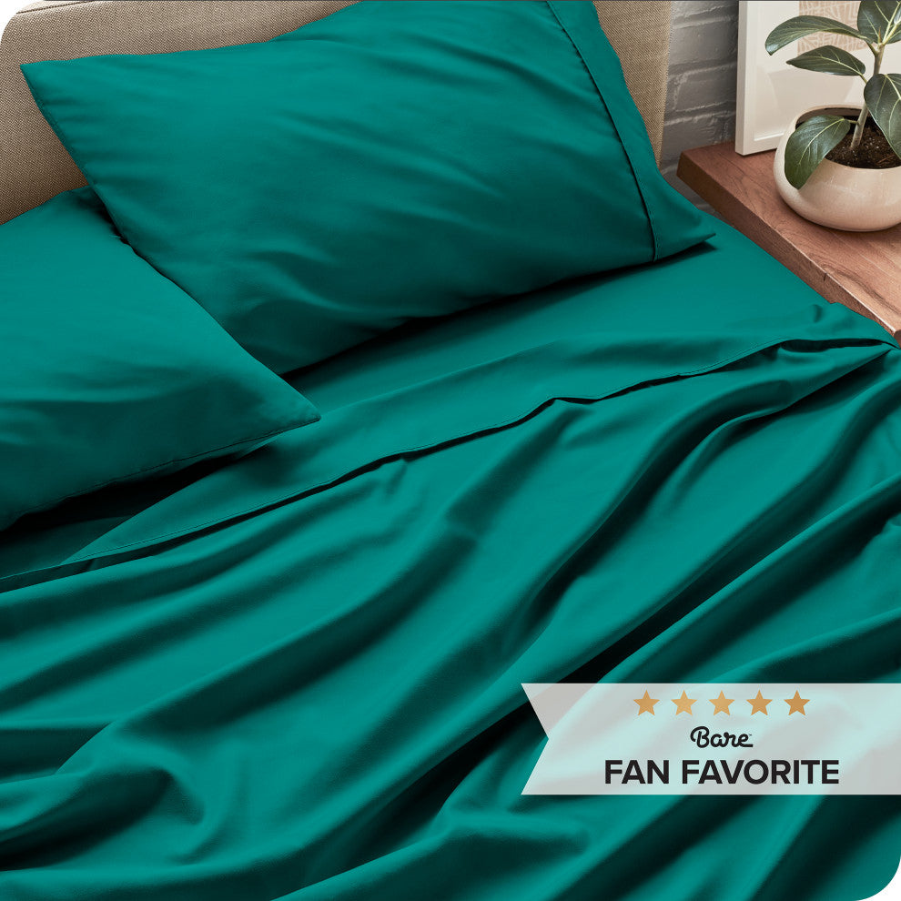 Bare Home Twin XL 1800 Microfiber Sheet Set, Emerald