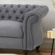 GDF Studio Kyle Traditional Chesterfield Loveseat Sofa, Dark Gray/Dark Brown