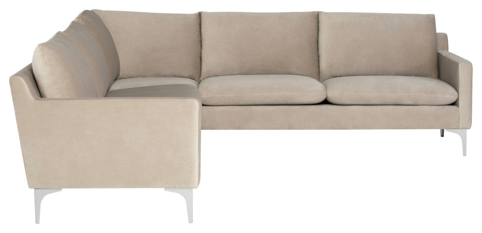 Anders Nude Fabric Sectional Sofa, HGSC676