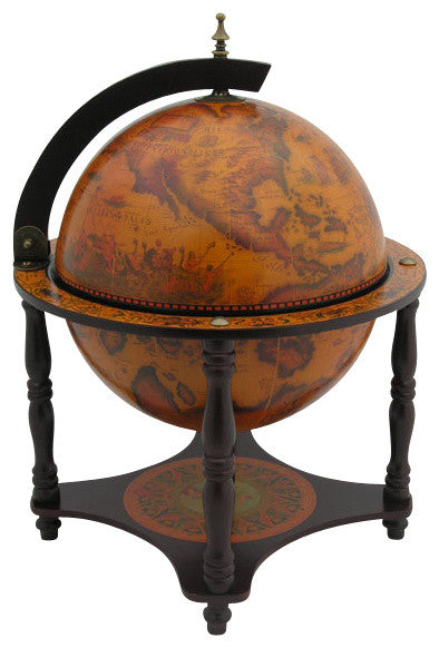Globe Bar 13 Inches- 4 Legged Stand-Red Globe Wine Stand Bar Cabinet