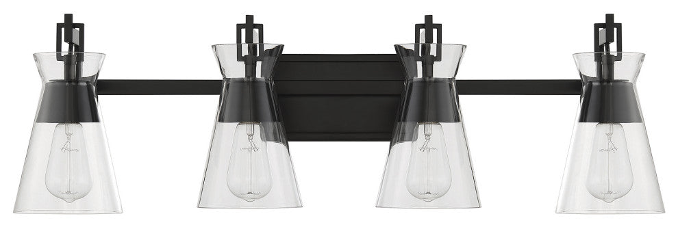 Lakewood 4-Light Bathroom Vanity Light in Matte Black