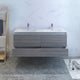 Fresca Catania 60" Gloss Ash Gray Wall Hung Cabinet With Integrated Double Sink