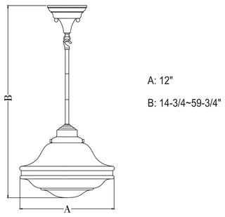 Huntley 12" 1 Light Pendant Natural Brass