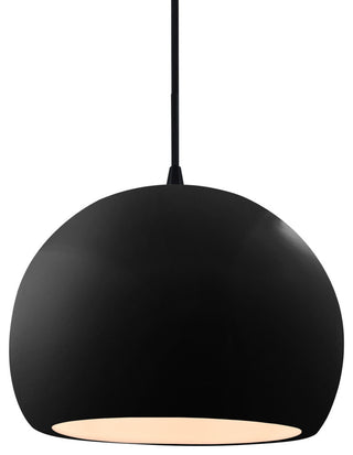 Radiance Medium Globe Pendant, Black/White Frame, Black, LED, Black Cord