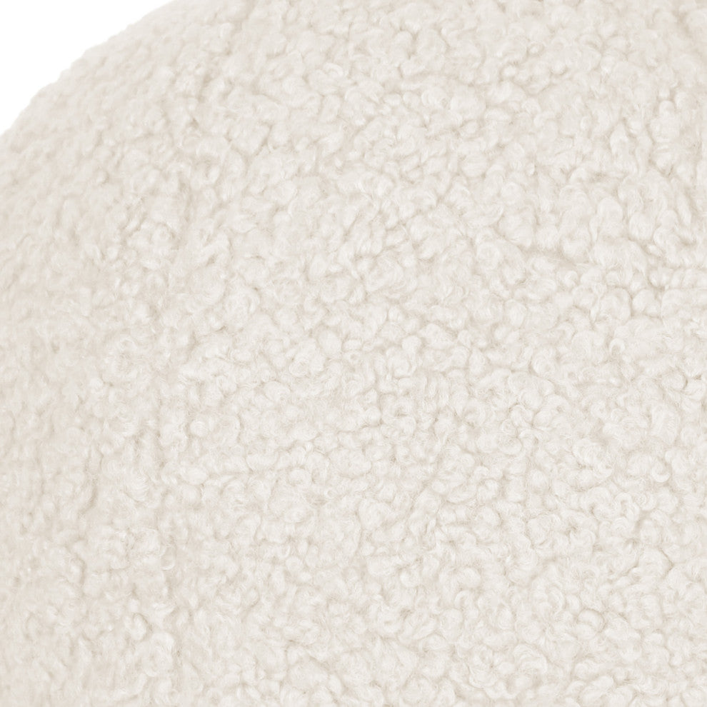 Poodle Ball Pillow - Ivory