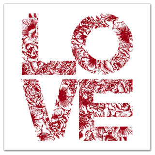 Love Floral 12x12 Canvas Wall Art