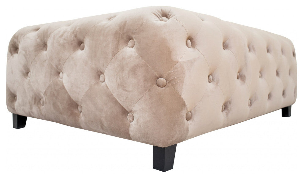 Velvety Beige Modern Rectangular Coffee Table
