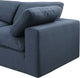 Comfy Upholstered Modular Sofa, Navy, 3-Piece: 1 Armless Chair, 2 Corner Chair, Linen Textured Fabric