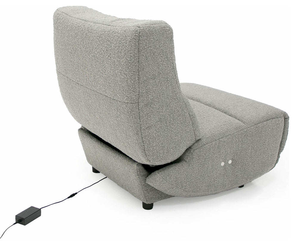 Divani Casa Basil Modern Grey Fabric Small Electric Recliner Chair