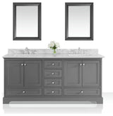 Audrey 72" Bath Vanity Set, Sapphire Gray With 24" Mirror