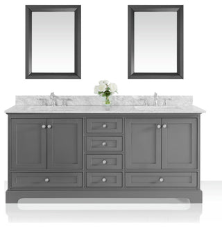 Audrey 72" Bath Vanity Set, Sapphire Gray With 24" Mirror