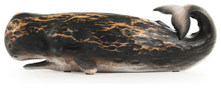 Whale Sculpture, Medium, Distressed Black