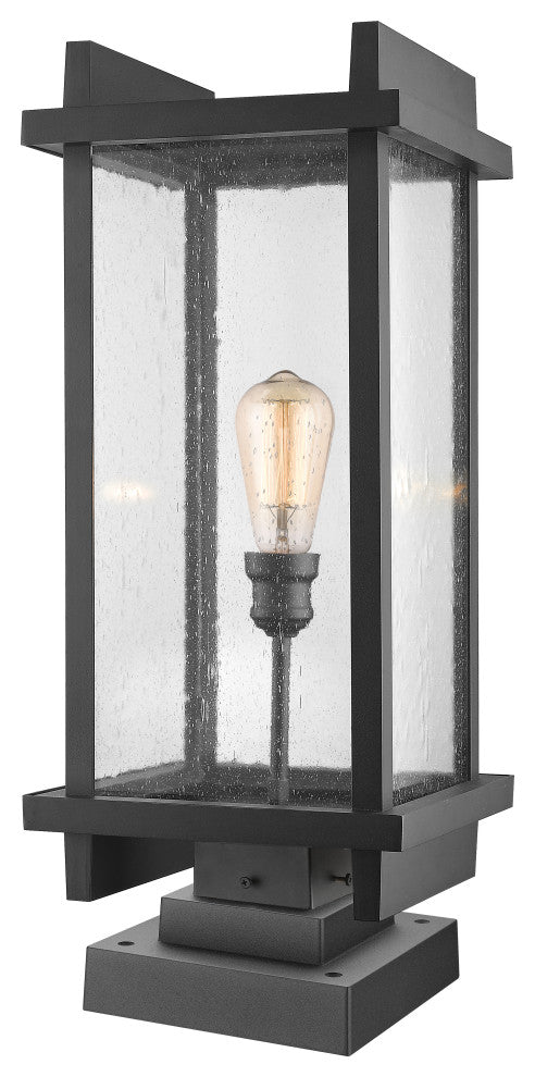 Fallow Collection 1 Light Outdoor Pier Mounted Fixture in Black Finish