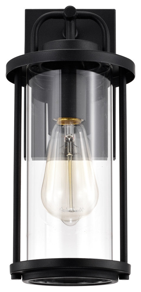 CHLOE Lighting LANDRY Transitional 1-Light Textured Black Outdoor Wall Sconce