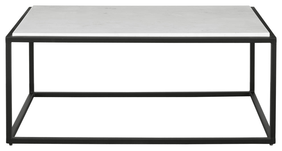 Uttermost Vola Modern White Marble Coffee Table