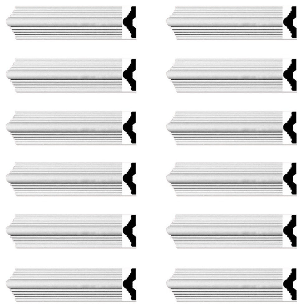 Crown Molding White Urethane Alden Simple Design 12 Pieces Totaling 1128" Length