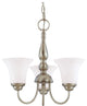 Dupont 3 Light - 16" Chandelier With Satin White Glass