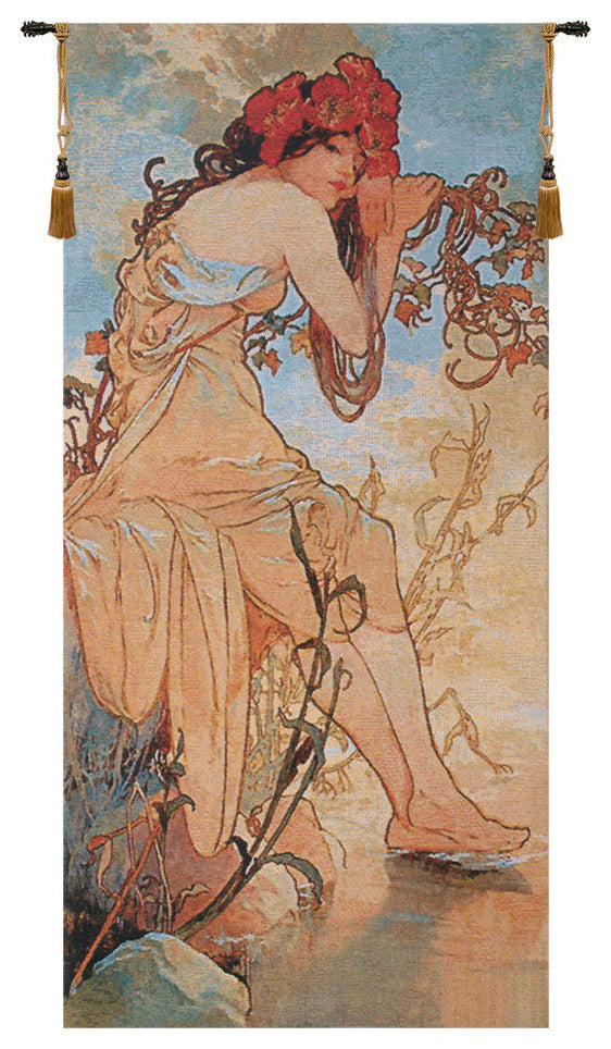 Summer Mucha Belgian Wall Tapestry