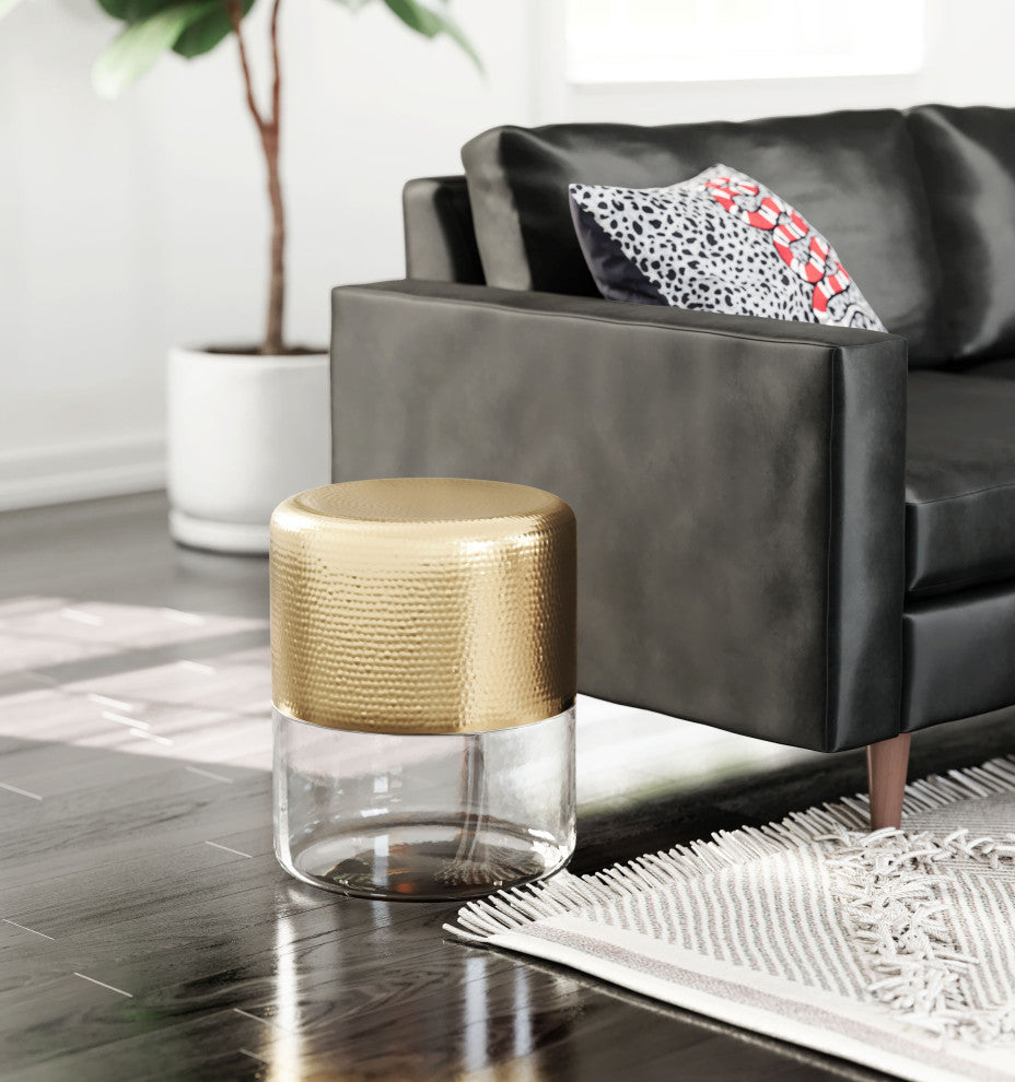 Cannon Side Table Gold & Clear