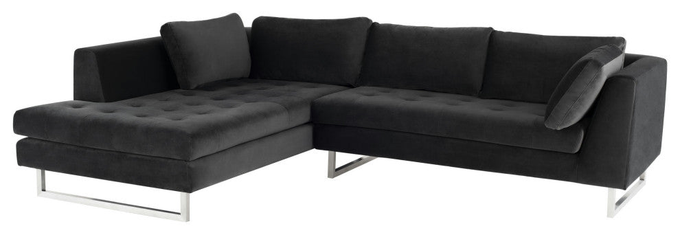 Janis Shadow Grey Fabric Sectional Sofa, HGSC378