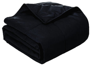 Cottonpure 100% Sustainable Cotton Filled Blanket, Black, King