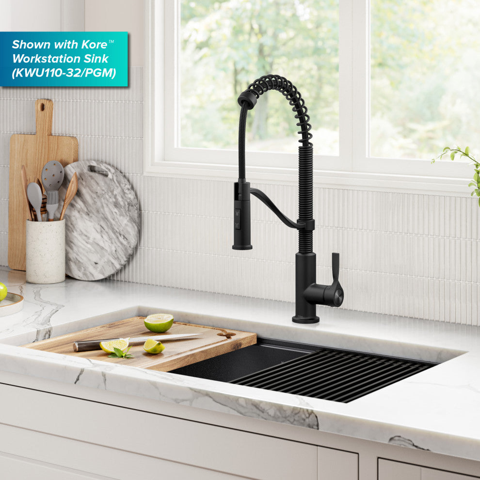 KRAUS Torak Commercial Style 2-Function 1-Handle Pull Down Kitchen Faucet MB