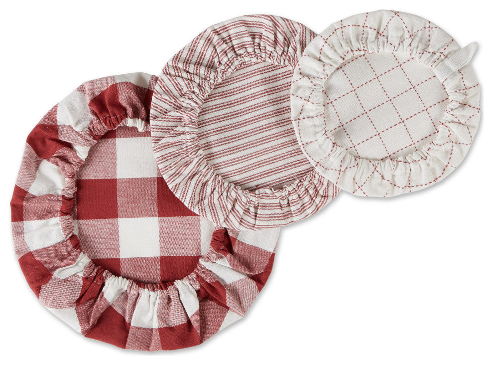 DII Asst Barn Red Farmhouse Woven Dish Cover (Set of 3)
