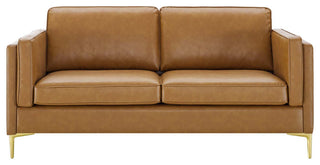 Kaiya Vegan Leather Sofa-Tan