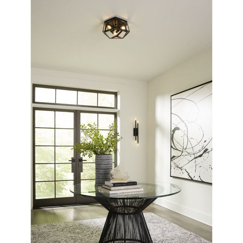 Arya Collection Four-Light Matte Black Luxe Wall Bracket