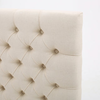 GDF Studio Annecy Diamond Tufted Fabric Queen/ Full Headboard, Beige