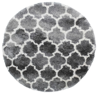 Noori Rug Shag Ava Grey/Ivory Round Rug
