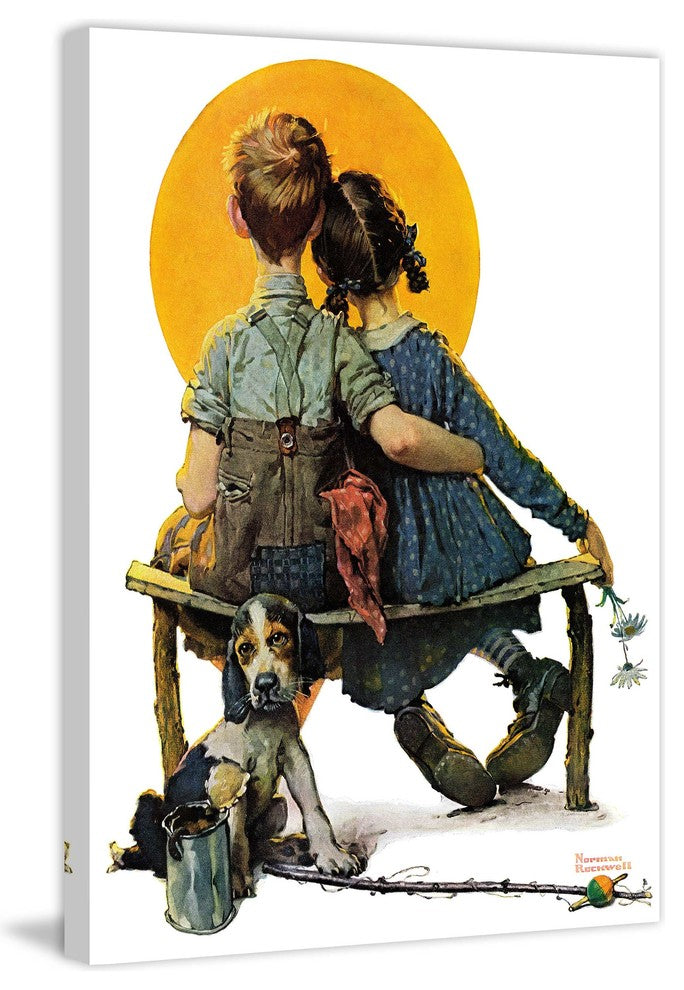 "Sunset" Painting Print on Canvas by Norman Rockwell