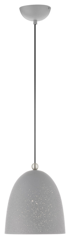 Livex Lighting Arlington 1 Light Nordic Gray, Brushed Nickel Small Pendant