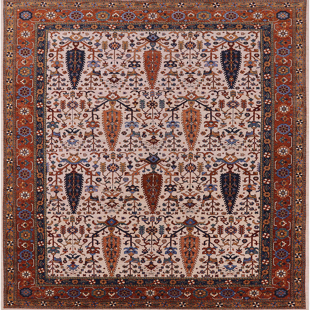 Ahgly Company Indoor Square Mid-Century Modern Area Rugs, 6' Square