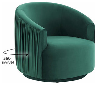 TOV Furniture London Forest Green Pleated Swivel Chair
