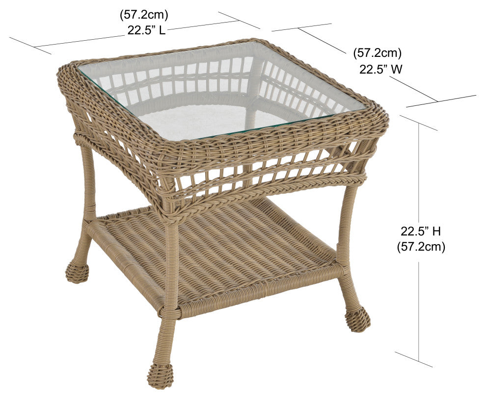 Outdoor Garden 5-Piece Conversation Set With Ottomans And End Table