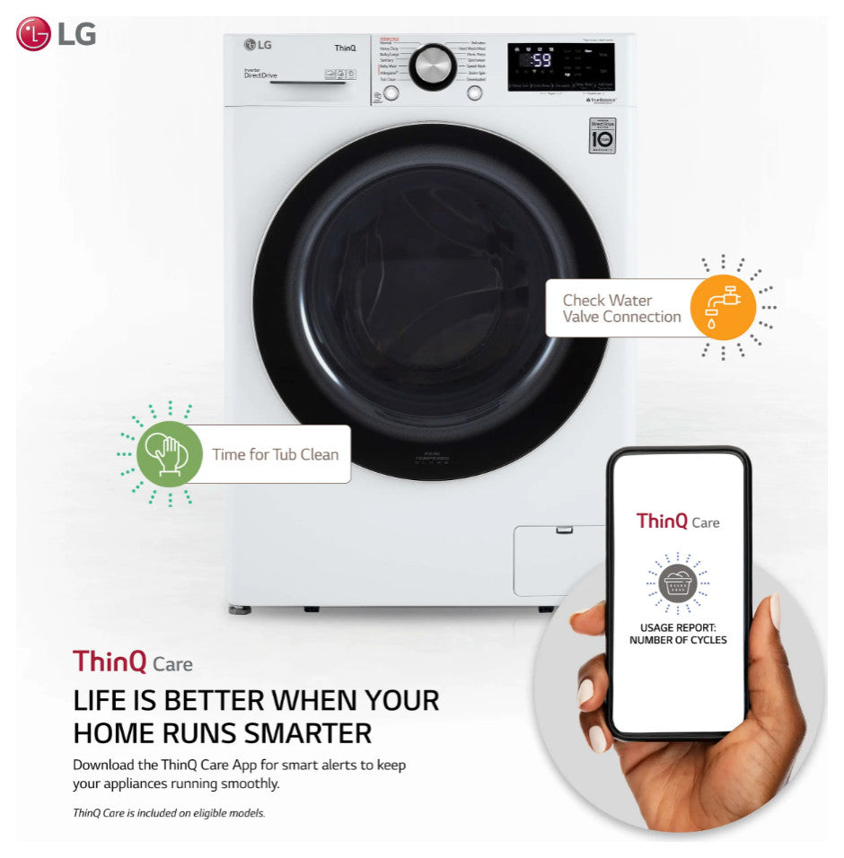 LG 2.4 cu.ft. Smart wi-fi Enabled Compact Front Load Washer